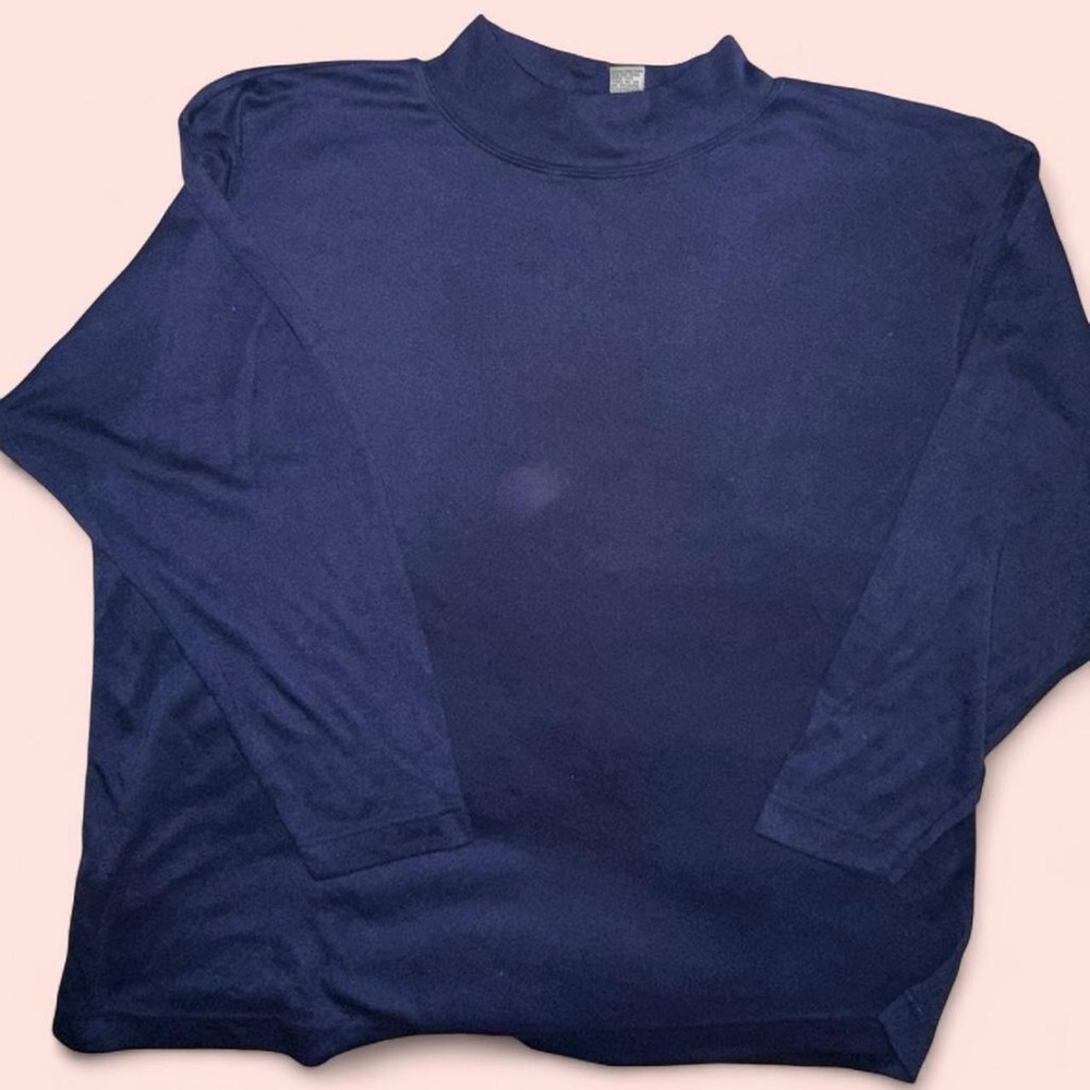 Basic Edition plus size 2X Stylish Blue Turtleneck Sweater